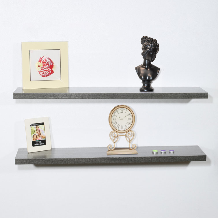 mylotushome Henry Set Of 2 Black Oak Floating Shelves47.25 *9.25 *1.